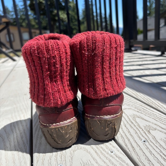 Women's El Naturalista Yggdrasil Red Leather Fold Over Sock Shoes Boots Size 6 - Picture 8 of 11